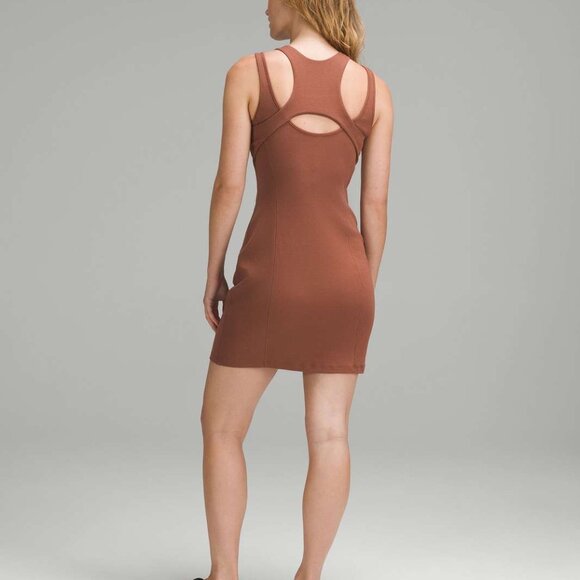 Lululemon Ribbed Cotton Modal Cut-Out Dress Ancient Copper - Picture 2 of 5